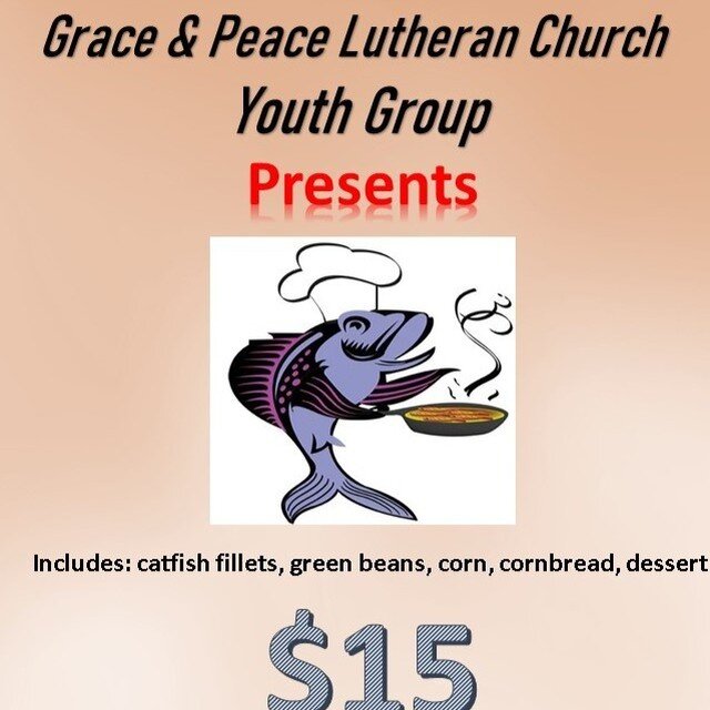 Grace &amp; Peace Youth Group is having a Fish Fry Saturday May 7, 2026 From 12p-5p Pick up or carry out only! This will help our youth raise money for their trip to Noah's Ark in Louisville Ky. 
Text or Call Takiyah Stewart (812)-589-5646 at/for ord